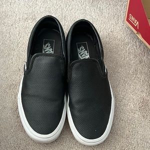 womens leather slip on vans